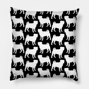 Pug White Pattern Pillow