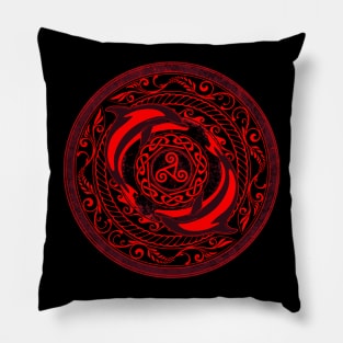 Celtic Dolphin and Celtic triskelion Pillow