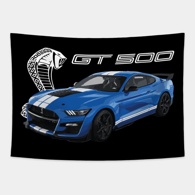 GT500 Mustang shelby cobra velocity blue Tapestry by cowtown_cowboy