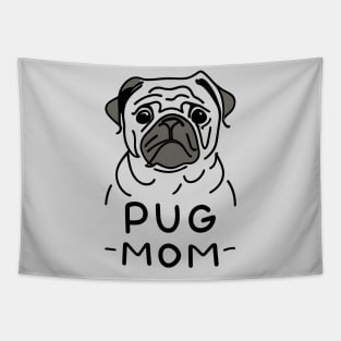 Cute Pug Mom Illustration Tapestry