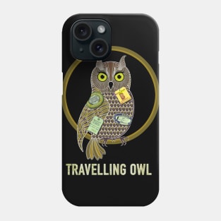 travelling owl, traveling owl art Phone Case