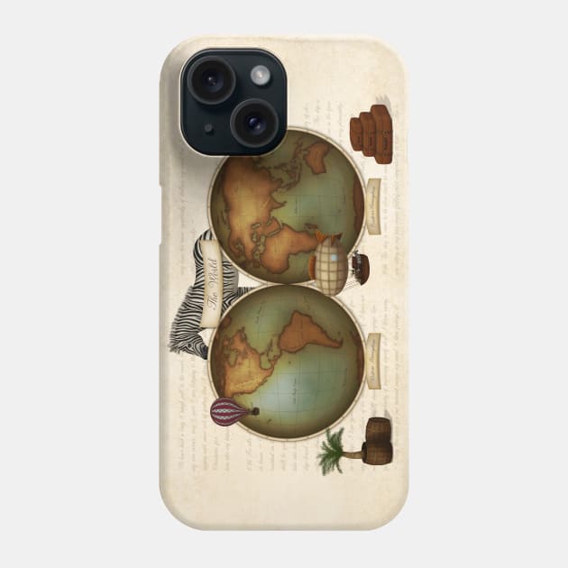 Neo-Victorian World Traveler's Atlas Phone Case by Mozartini