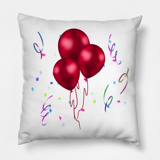 Party Balloons Pillow by PeggyNovak