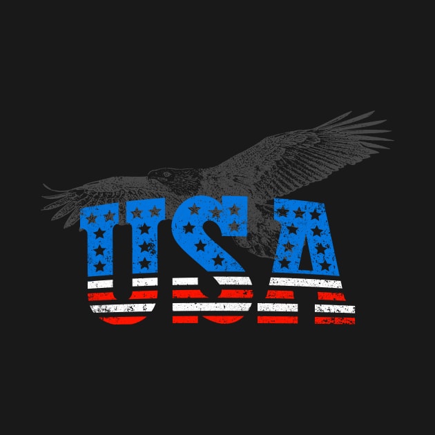 USA America Eagle Vintage Grunge Freedom by Foxxy Merch