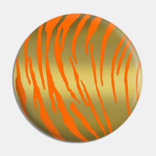 Gold Tiger Stripes Orange Pin