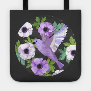 Purple Paper Anemone Collage Tote