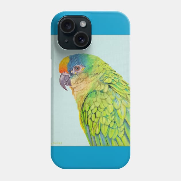 Amazon Parrot bird painting Phone Case by EmilyBickell