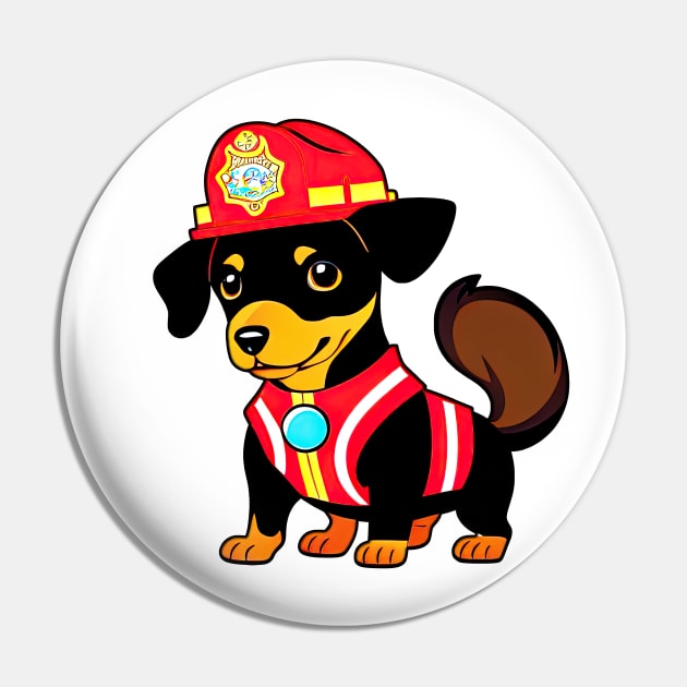 Puppy as firefighter Pin by IDesign23