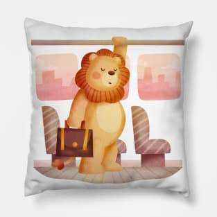 Lion Worker Exhausted Pillow