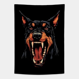 Doberman Vintage Angry Graphic Tapestry