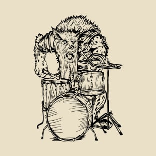 SEEMBO Beast Playing Drums Drummer Drumming Musician Band T-Shirt