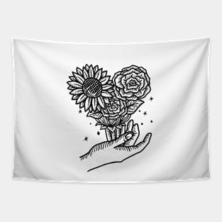 Sunflower and rose Tapestry