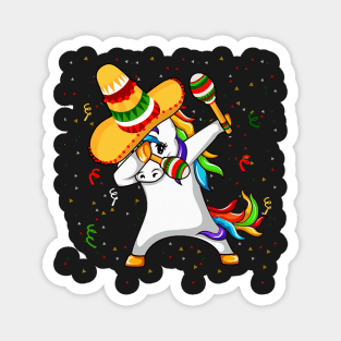 Dabbing Unicorn Cinco De Mayo Magnet