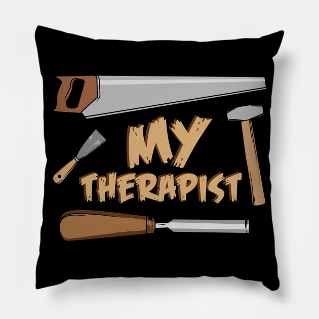 Funny carpenter woodworker Pillow by ArtStyleAlice