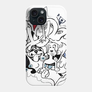 MC w dogs doodleflow Phone Case