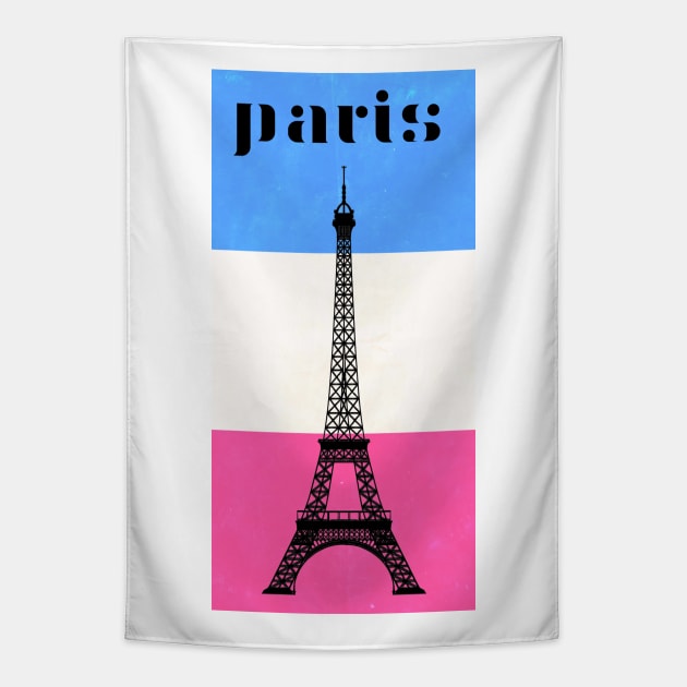 Paris French Flag Tapestry by lolosenese
