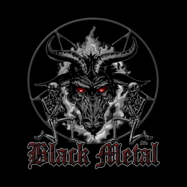 Black Metal Music Baphomet Pentagram by monstermangraphic