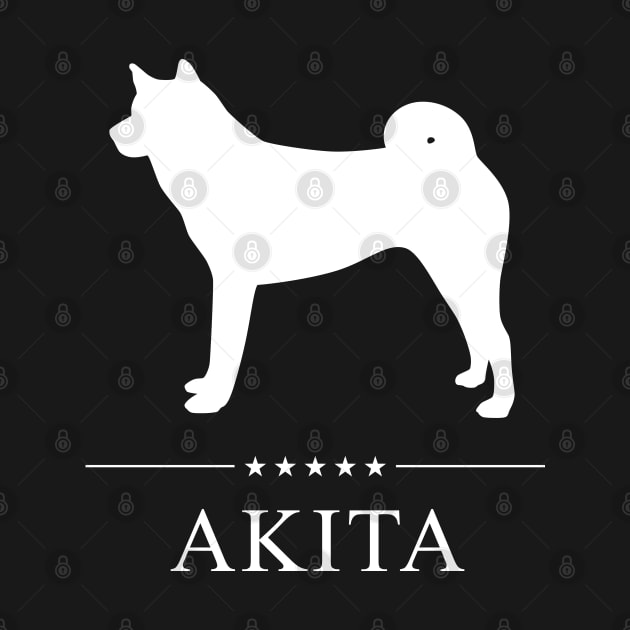 Akita Dog White Silhouette by millersye