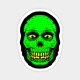 Green Skull Head Magnet