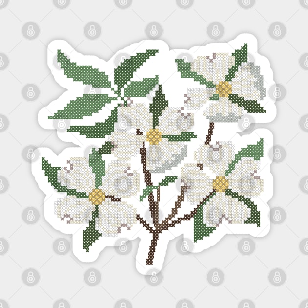 North Carolina Virginia State Flower Flowering Dogwood Magnet by inotyler