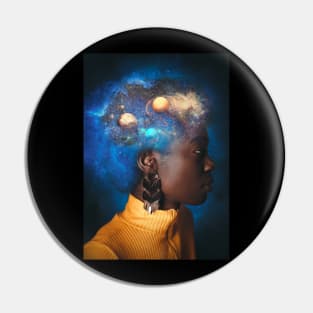 Afro Space Pin