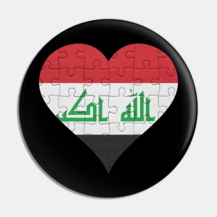 Iraqi Jigsaw Puzzle Heart Design - Gift for Iraqi With Iraq Roots Pin