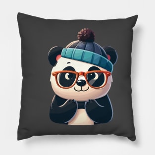 Cute Panda Wearing glasses Pillow