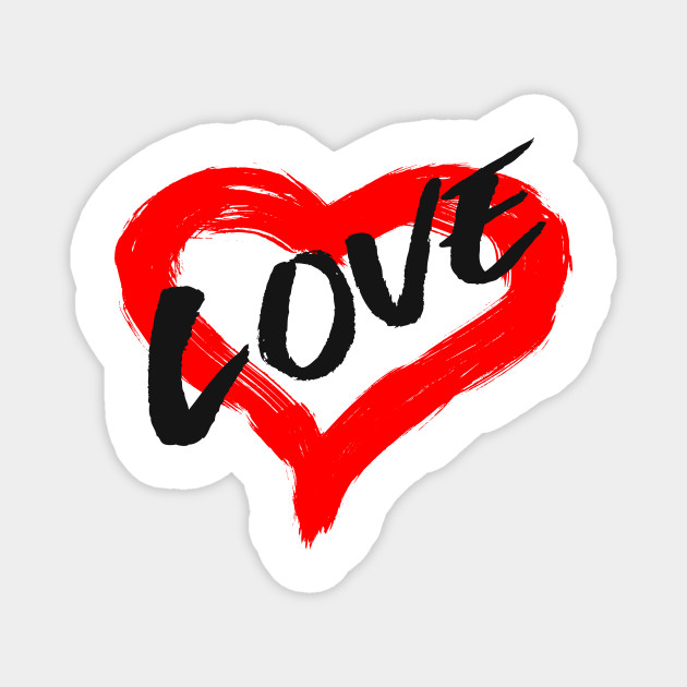 Valentines Day Love Heart In Paint Brush Stroke Design