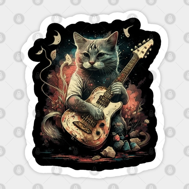 Anime Cat Girl Playing Guitar Aluminum Wall Art Living Room Decor 