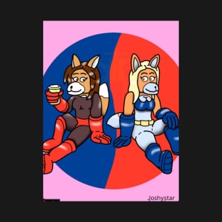 AK Girl and Wondervixen: Coffee and Chill (Joshystar) T-Shirt