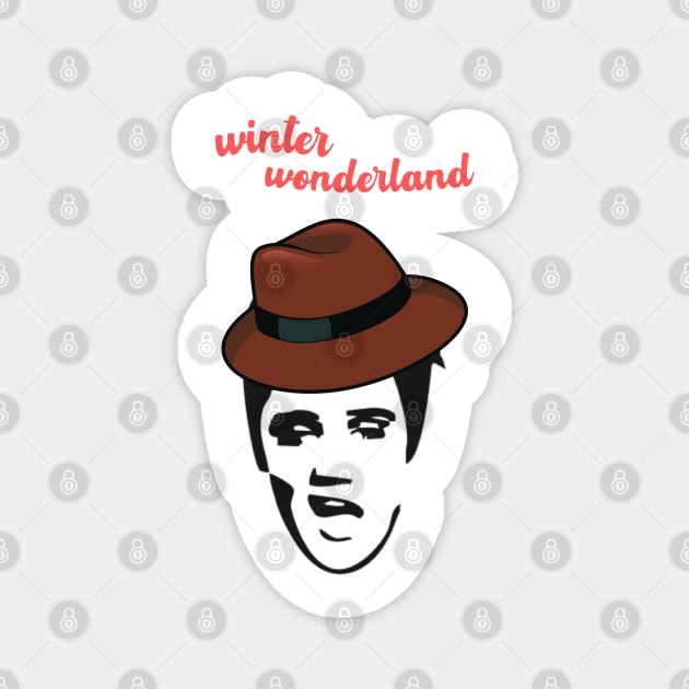 winter wonderland Elvis Magnet by Love My..