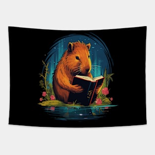 Capybara Reads Book Tapestry