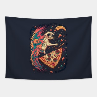 Space Pizza Cat Tapestry