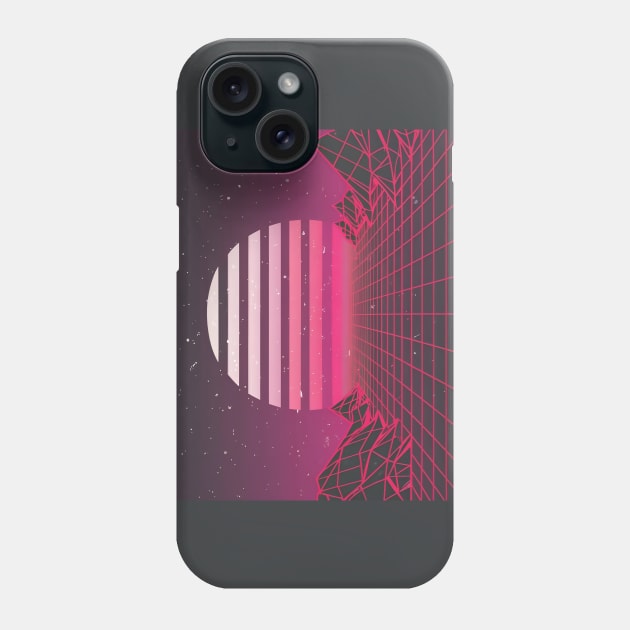 Synthwave sun Phone Case by Spaceboyishere