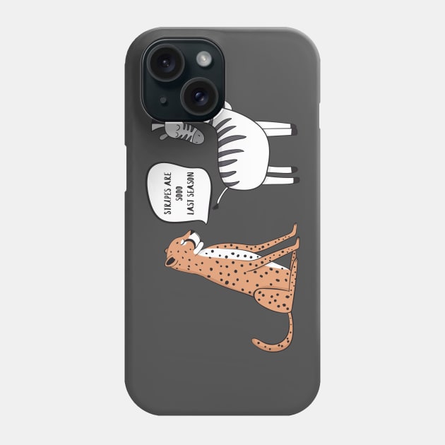 Stripes Are So Last Season, Funny Leopard Phone Case by Dreamy Panda Designs