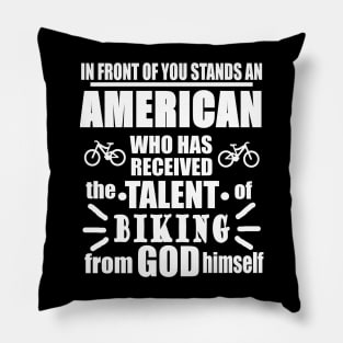 America USA Biking Downhill Cycling Tour Cycling Pillow