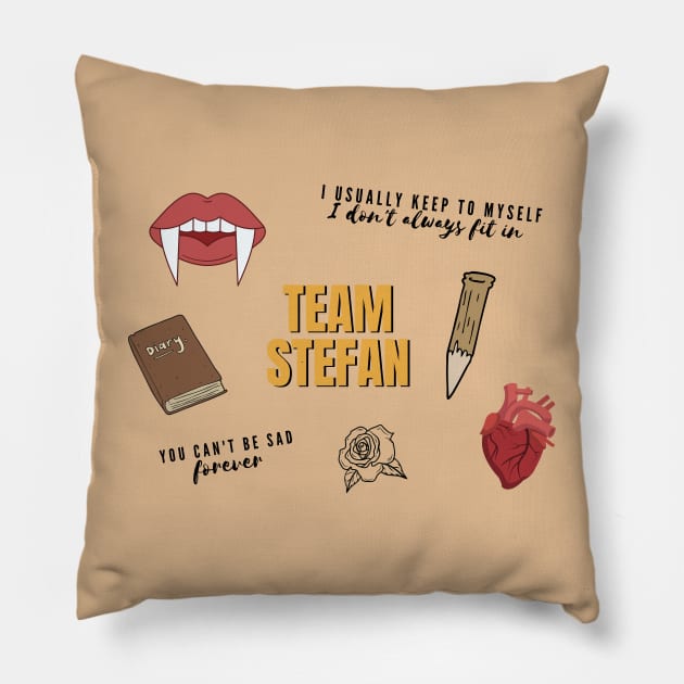 Team Stefan Vampire Pack Pillow by myabstractmind