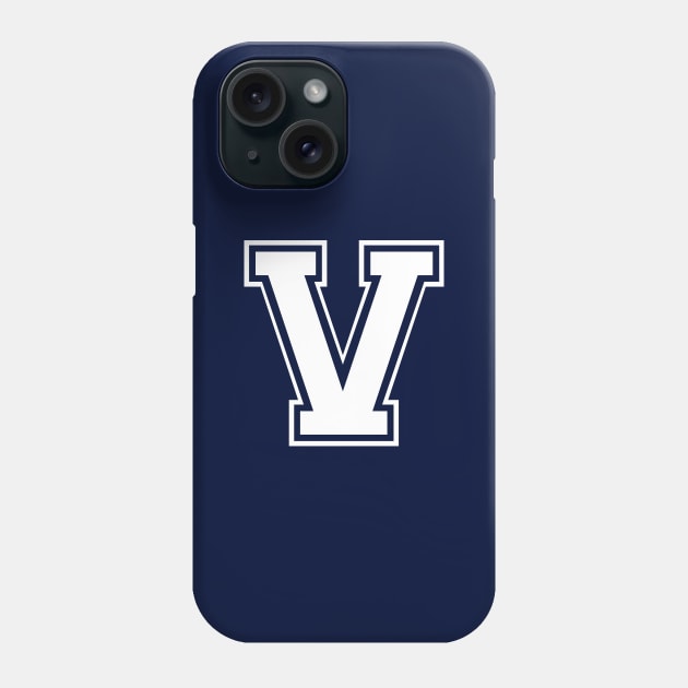 Initial Letter V - Varsity Style Design Phone Case by Hotshots