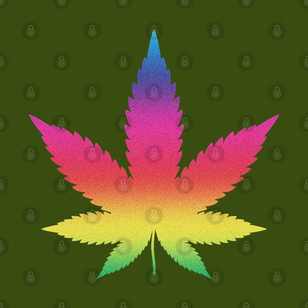 Rainbow Marijuana Leaf - Cannabis by musicanytime