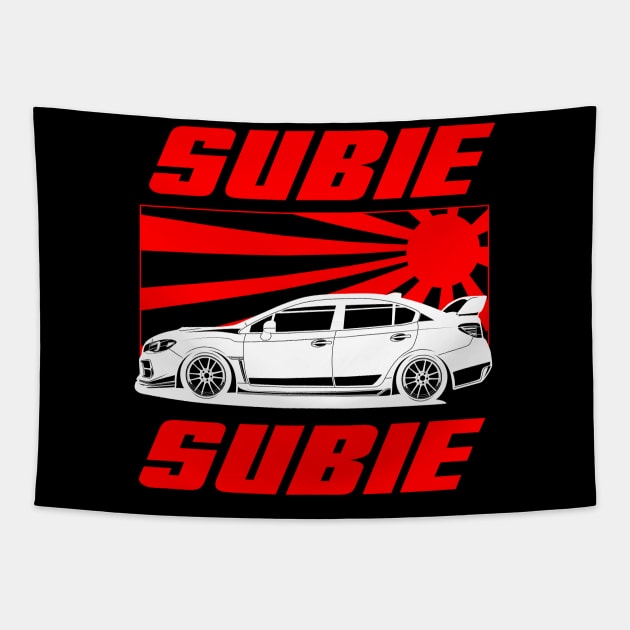 Subie japan white print Tapestry by R.autoart