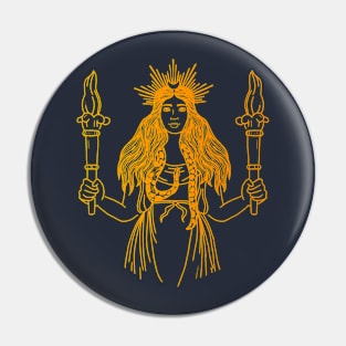 Golden Moon Goddess Hekate Pin