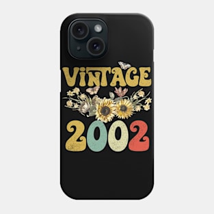 Vintage 2002 Sunflower Floral Retro Groovy 21st Birthday Phone Case