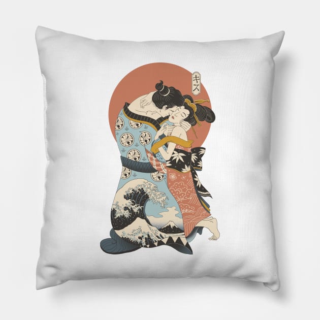 The Kiss Ukiyo-e Pillow by Vincent Trinidad Art