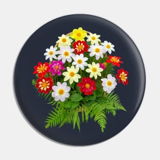 Bunch of Dahlias and Ferns Floral Photo Pin