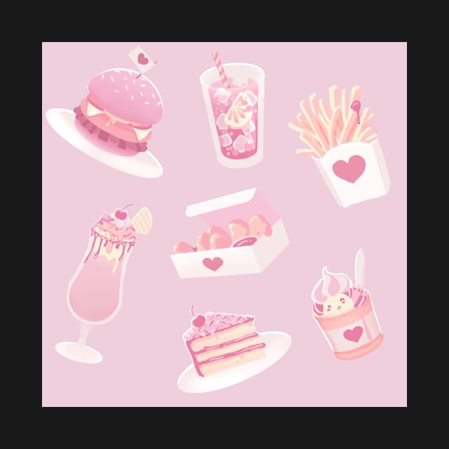 Pink Kawaii Fast Food by Moemie