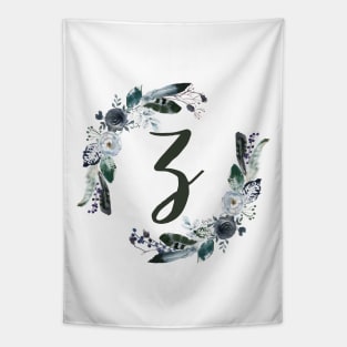 Floral Monogram Z Lovely Autumn Foliage Tapestry