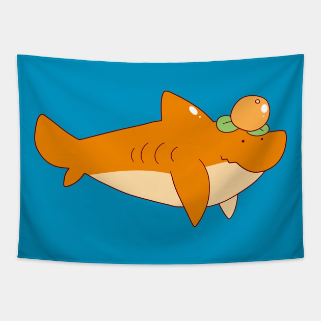 Orange Fruit Shark Tapestry by saradaboru