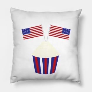 4th of july birthday cupcake with flags Pillow