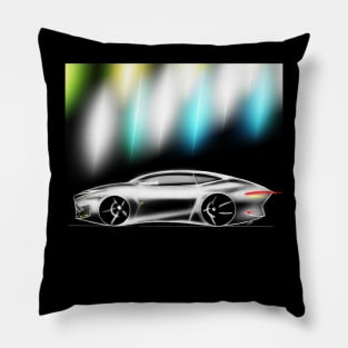 drive car sketch in ecopop lights Pillow