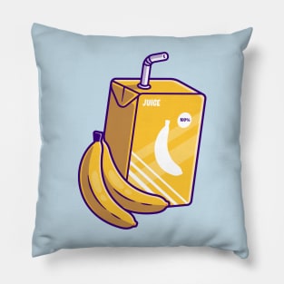 Banana Juice Box Cartoon Pillow